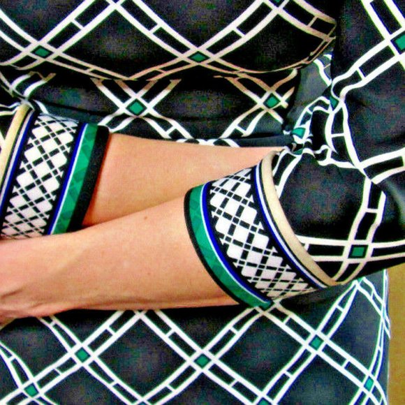 Black White Diamond Sheath Dress, Office, Party, Date, Church, WHBM Women Size 0 - Picture 5 of 9